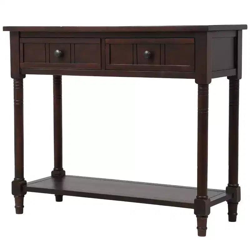 Mesa de consola clásica con cajones de almacenamiento y estante inferior - ModernLuxe