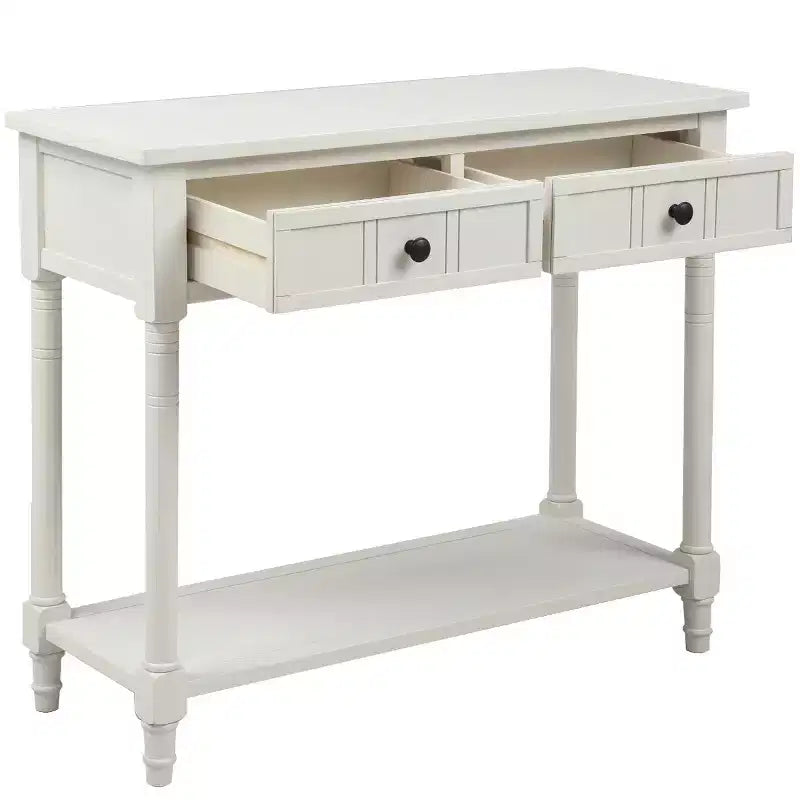 Mesa de consola clásica con cajones de almacenamiento y estante inferior - ModernLuxe