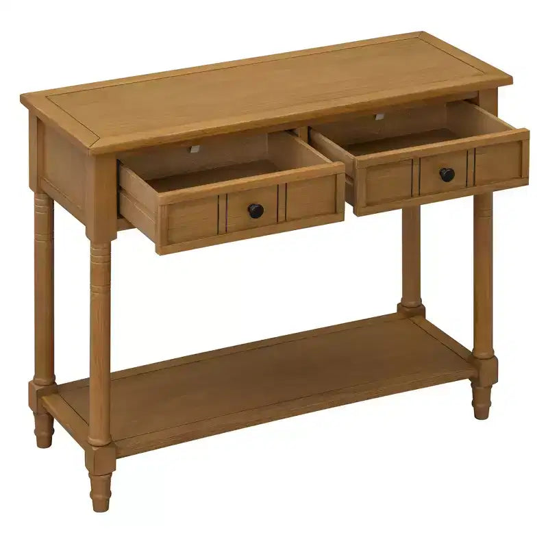 Mesa de consola clásica con cajones de almacenamiento y estante inferior - ModernLuxe