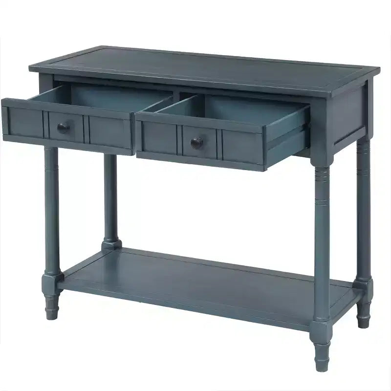 Mesa de consola clásica con cajones de almacenamiento y estante inferior - ModernLuxe