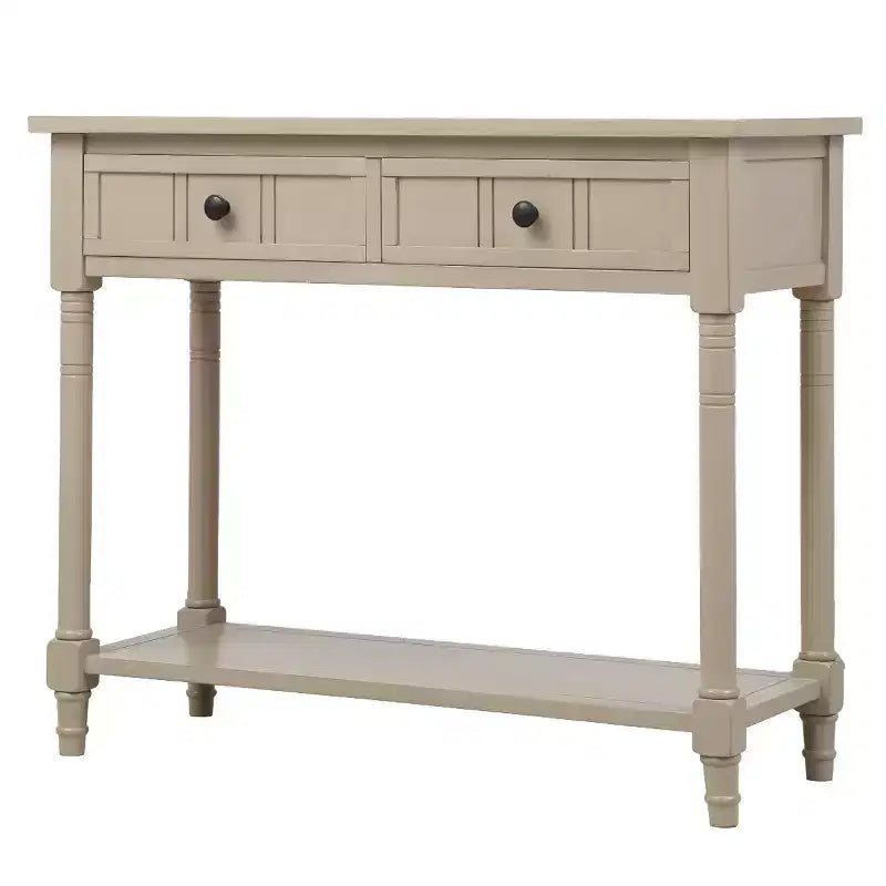 Mesa de consola clásica con cajones de almacenamiento y estante inferior - ModernLuxe