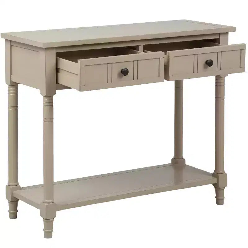 Mesa de consola clásica con cajones de almacenamiento y estante inferior - ModernLuxe