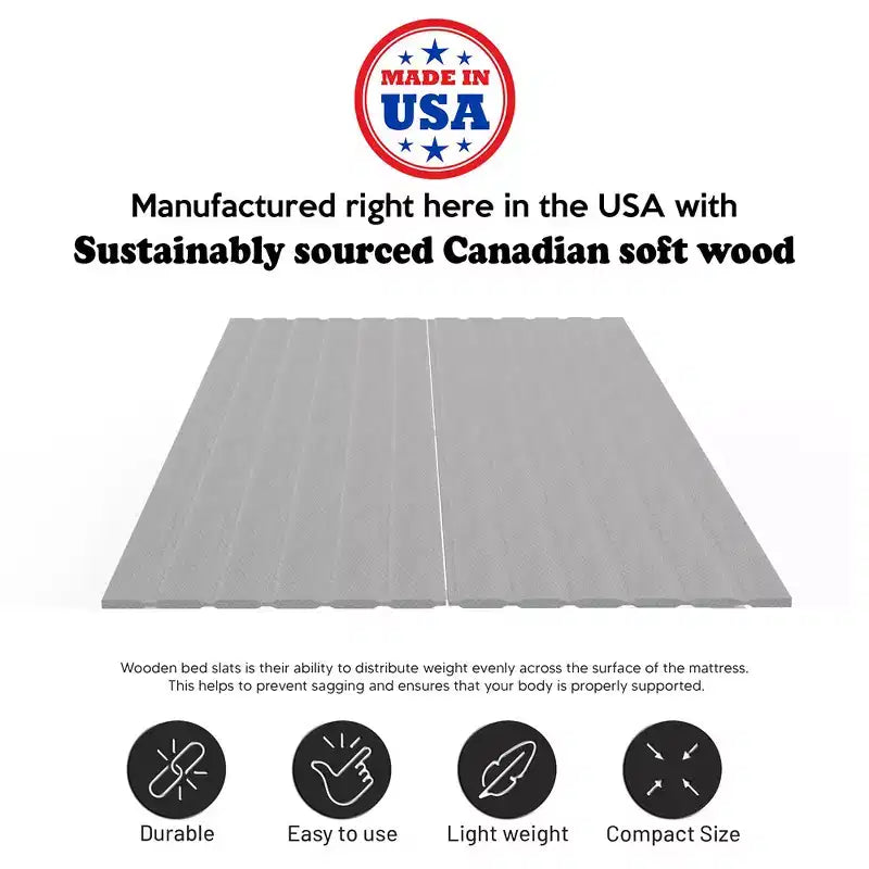 Continental Sleep, tablero/listones Bunkie de madera de 0,75 pulgadas de alta resistencia con soporte vertical para colchón y funda