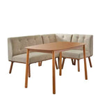 Juego de comedor tapizado moderno de mediados de siglo Neha de 4 piezas para 4 personas Buylateral