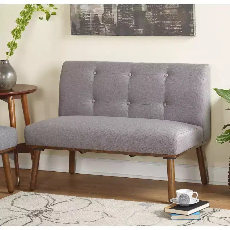 Juego de comedor tapizado moderno de mediados de siglo Neha de 4 piezas para 4 personas Buylateral