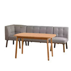 Juego de comedor tapizado moderno de mediados de siglo Neha de 4 piezas para 4 personas Buylateral