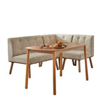 Buylateral 4pc Seats 4 Neha Mid Century Modern Upholstered Dining Set