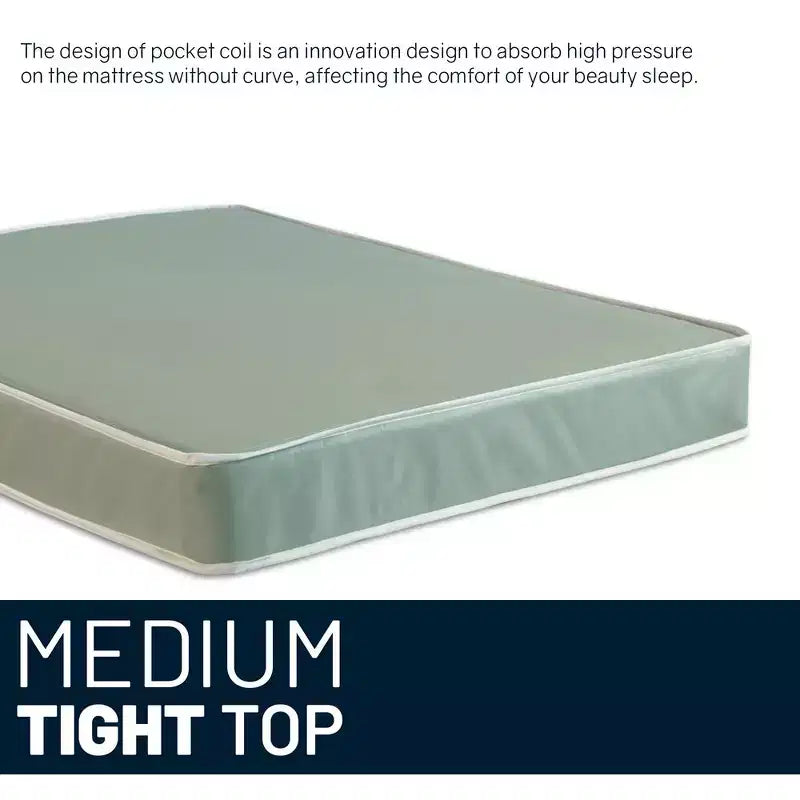 Continental Sleep, colchón híbrido con resortes embolsados y cubierta ajustada de vinilo, impermeable, de 9 pulgadas de altura, firmeza media
