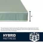 Continental Sleep, colchón híbrido con resortes embolsados y cubierta ajustada de vinilo, impermeable, de 9 pulgadas de altura, firmeza media