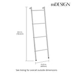 Toallero de pared tipo escalera de metal para dormitorio/baño, gris claro