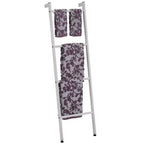 Toallero de pared tipo escalera de metal para dormitorio/baño, gris claro