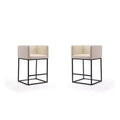 Set of 2 Embassy Upholstered Metal Counter Height Barstools - Manhattan Comfort