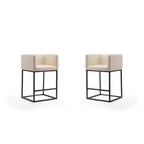 Set of 2 Embassy Upholstered Metal Counter Height Barstools - Manhattan Comfort