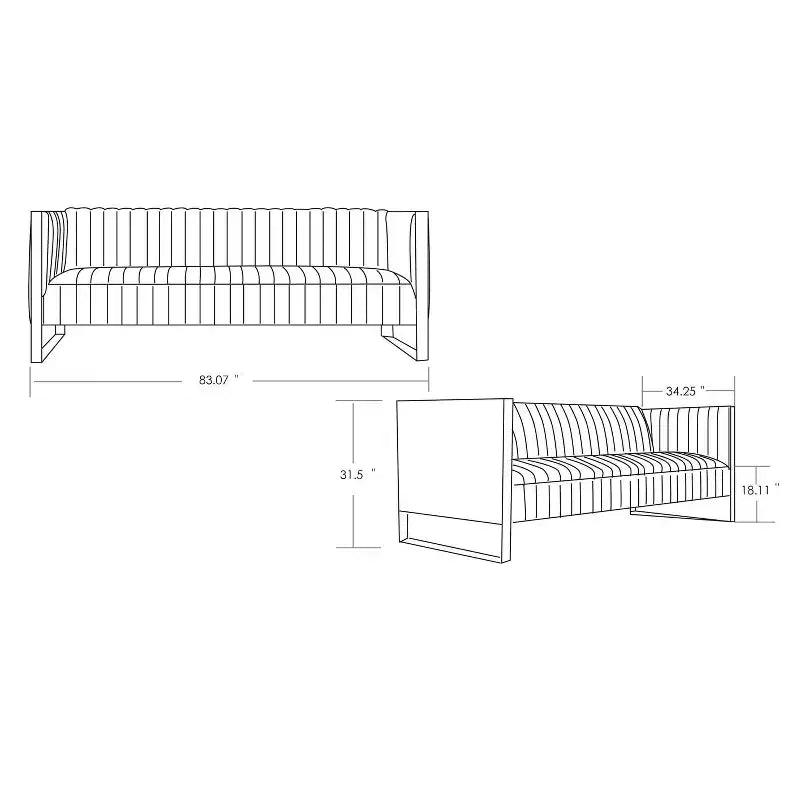 Sofá de 3 plazas Trillium Velvet - Manhattan Comfort