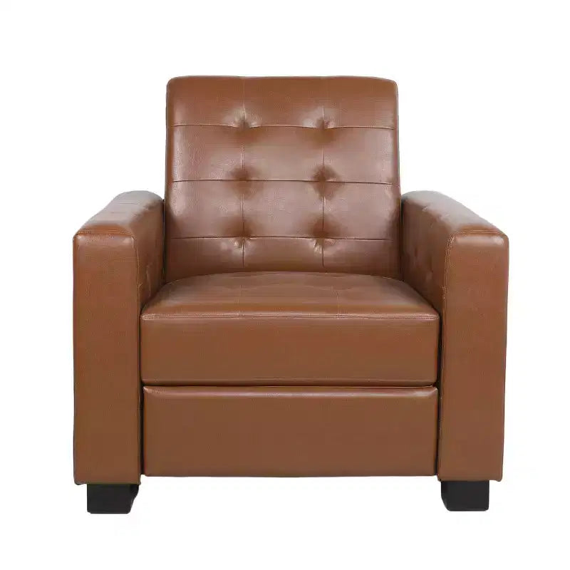 Sillón reclinable contemporáneo de piel sintética con capitoné y función de reclinación, modelo Craigue - Christopher Knight Home