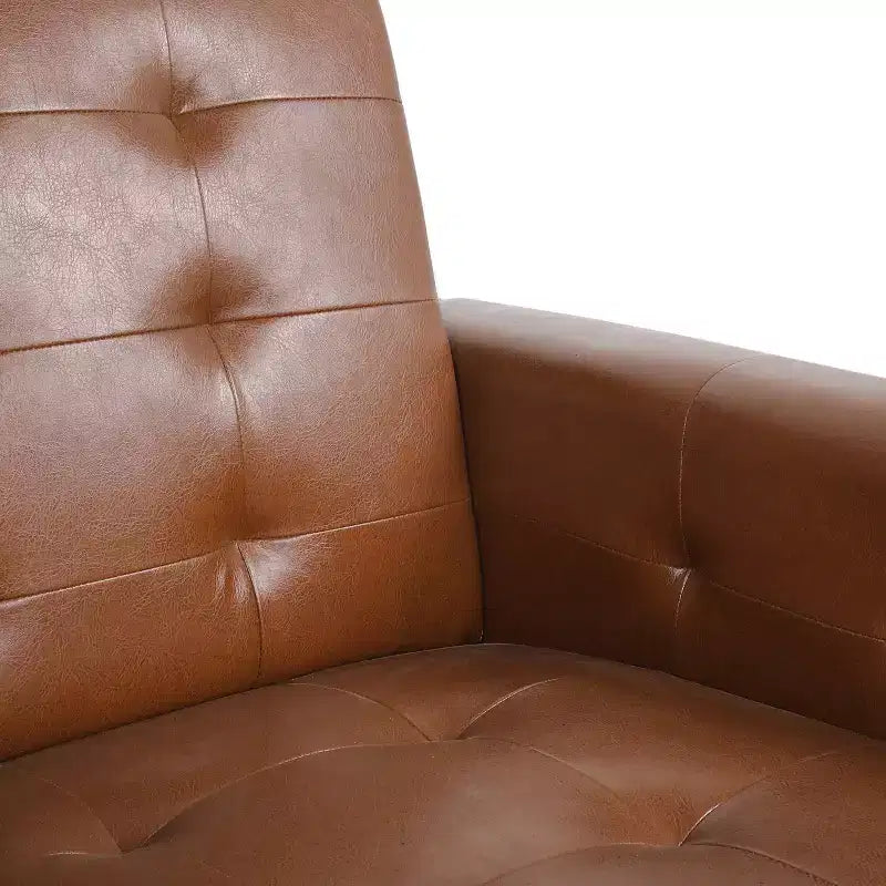 Sillón reclinable contemporáneo de piel sintética con capitoné y función de reclinación, modelo Craigue - Christopher Knight Home
