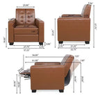 Sillón reclinable contemporáneo de piel sintética con capitoné y función de reclinación, modelo Craigue - Christopher Knight Home
