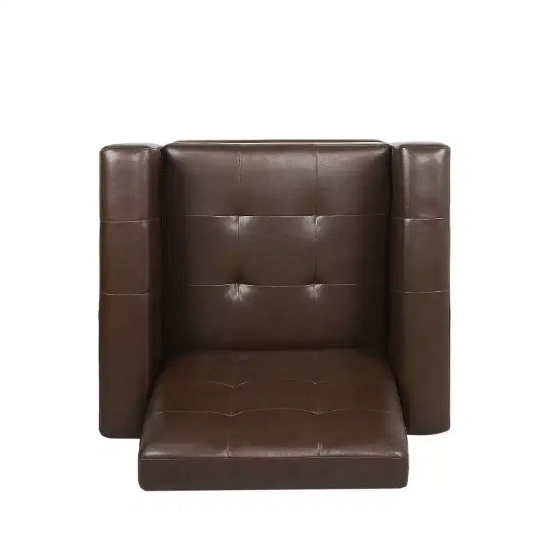 Sillón reclinable contemporáneo de piel sintética con capitoné y función de reclinación, modelo Craigue - Christopher Knight Home