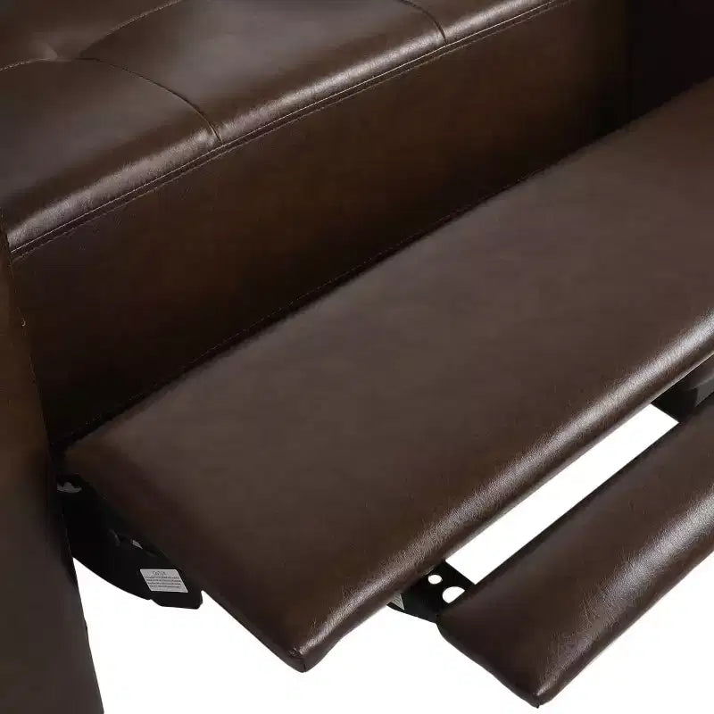 Sillón reclinable contemporáneo de piel sintética con capitoné y función de reclinación, modelo Craigue - Christopher Knight Home
