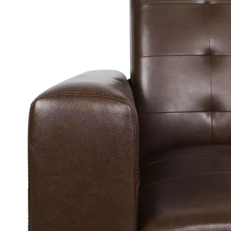 Sillón reclinable contemporáneo de piel sintética con capitoné y función de reclinación, modelo Craigue - Christopher Knight Home