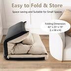 Sofá cama convertible con respaldo ajustable de 42 niveles y 2 almohadas lumbares gris/beige