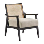 Lifestorey Hannah - Silla decorativa de madera maciza con respaldo de rejilla