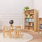 Estantería clásica de madera ECR4Kids con estantes ajustables, 60 pulgadas, estantería para el aula