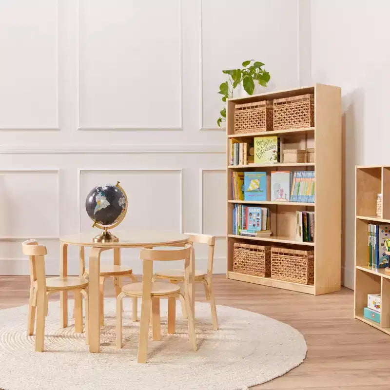 Estantería clásica de madera ECR4Kids con estantes ajustables, 60 pulgadas, estantería para el aula