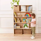 Estantería clásica de madera ECR4Kids con estantes ajustables, 60 pulgadas, estantería para el aula