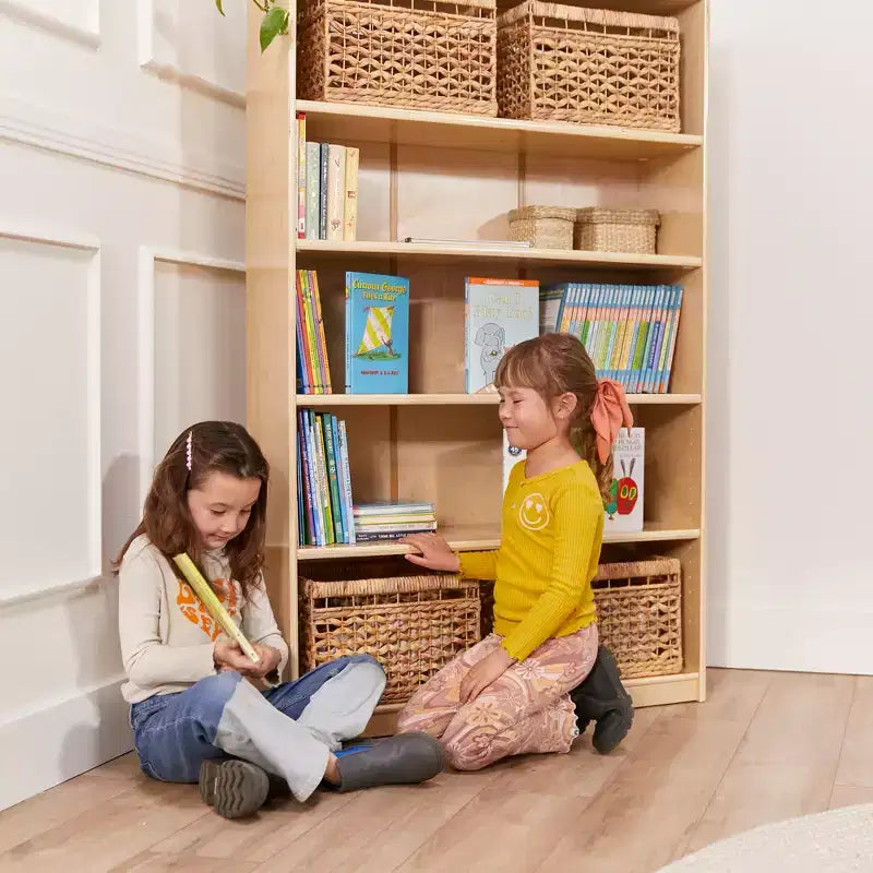 Estantería clásica de madera ECR4Kids con estantes ajustables, 60 pulgadas, estantería para el aula