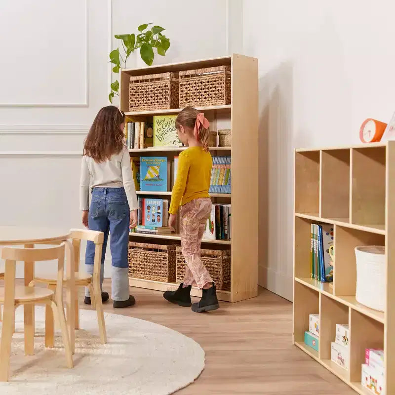 Estantería clásica de madera ECR4Kids con estantes ajustables, 60 pulgadas, estantería para el aula