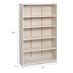 Estantería clásica de madera ECR4Kids con estantes ajustables, 60 pulgadas, estantería para el aula