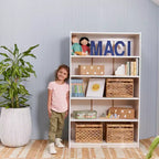 Estantería clásica de madera ECR4Kids con estantes ajustables, 60 pulgadas, estantería para el aula
