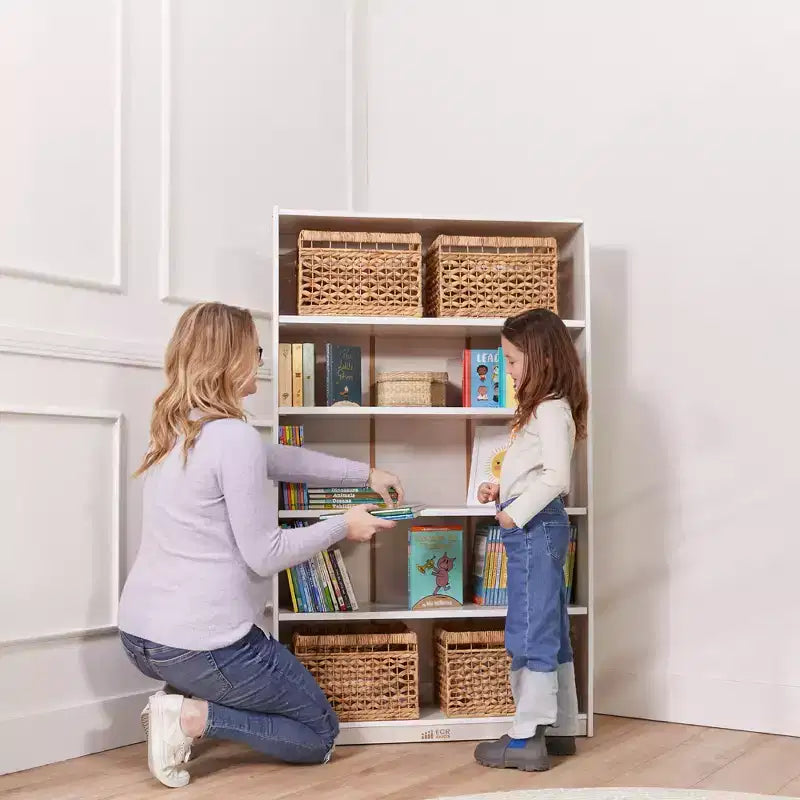 Estantería clásica de madera ECR4Kids con estantes ajustables, 60 pulgadas, estantería para el aula