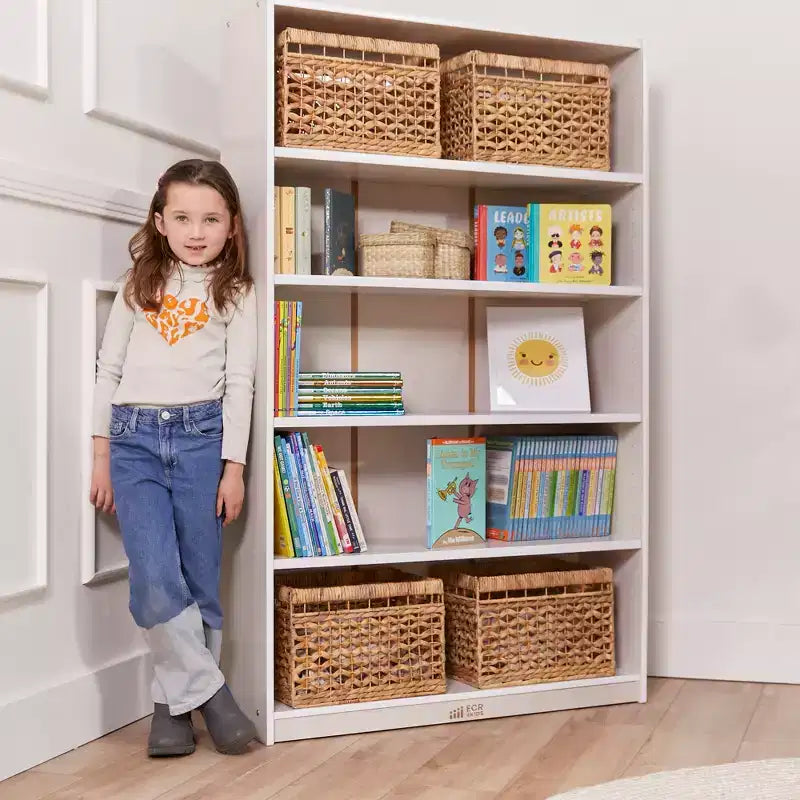 Estantería clásica de madera ECR4Kids con estantes ajustables, 60 pulgadas, estantería para el aula