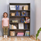 Estantería clásica de madera ECR4Kids con estantes ajustables, 60 pulgadas, estantería para el aula