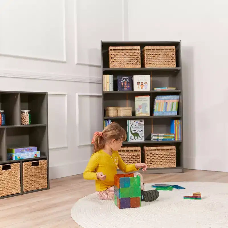 Estantería clásica de madera ECR4Kids con estantes ajustables, 60 pulgadas, estantería para el aula