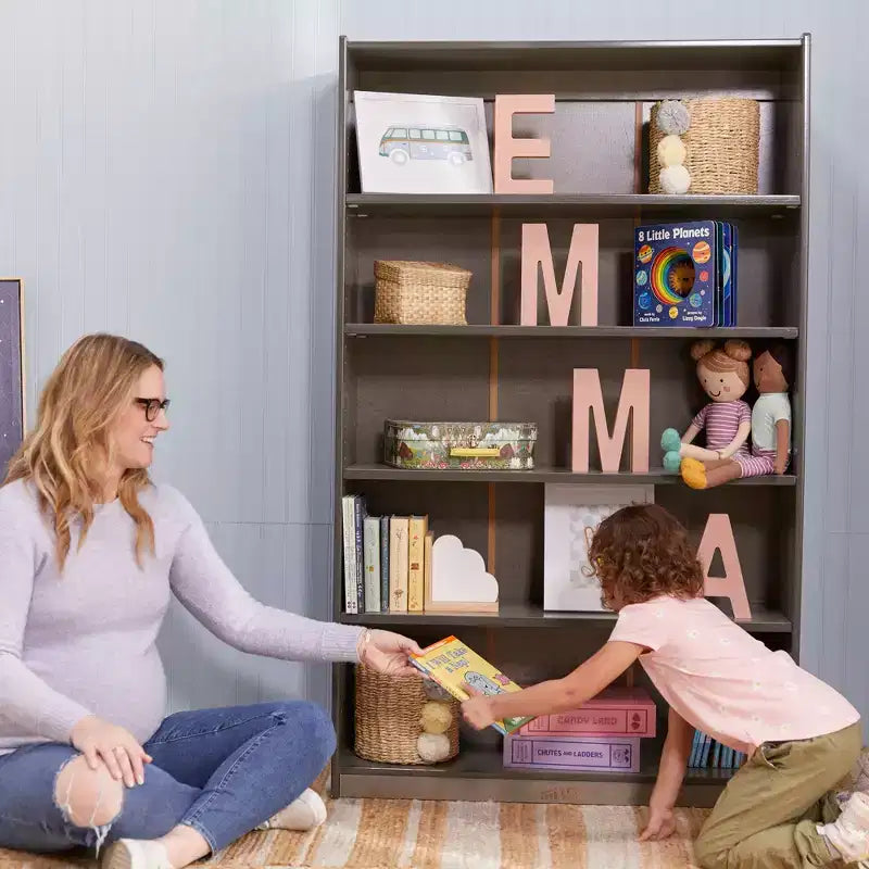 Estantería clásica de madera ECR4Kids con estantes ajustables, 60 pulgadas, estantería para el aula