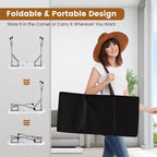 Mesa de manicura plegable y portátil con colector de polvo, lámpara LED y bolsa de transporte, blanca
