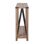Consola de recibidor moderna tipo granja de madera de ingeniería con detalles metálicos