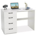 Costway Computer Desk Study Writing Workstation Vanity Table Home Office w/ 4 Drawers