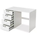 Mesa de estudio, escritorio de computadora, estación de trabajo, tocador de oficina en casa con 4 cajones