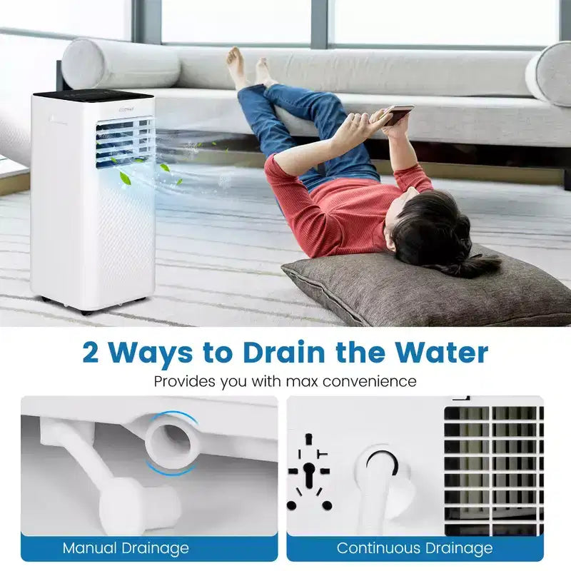 Costway 5000 BTU (8000 BTU ASHRAE) Portable Air Conditioner 4-in-1 AC Unit with Cool Fan Dehum Sleep Mode