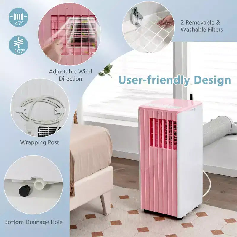 Costway 7100 BTU (10000 BTU ASHARE) Portable Air Conditioner 3-in-1 AC Unit with Cool Dehum Fan Sleep Mode