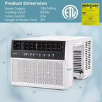 Costway 8100 BTU (12000 BTU Ashrae) Window Air Conditioner with Remote, LED Control Panel, up to 400 Sq.Ft.