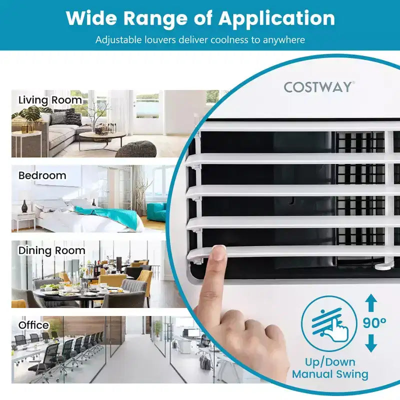 Costway 8000 BTU Portable Air Conditioner 3-in-1 AC Unit with Cool Fan Dehum Sleep Mode