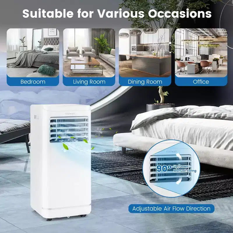 Costway 8000 BTU Portable Air Conditioner with Dehumidifier & Fan Mode, up to 250 Sq.Ft