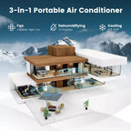 Costway 6000BTU (10000 BTU ASHRAE) Portable Air Conditioner with Dehumidifier & Fan Mode, up to 350 Sq.Ft