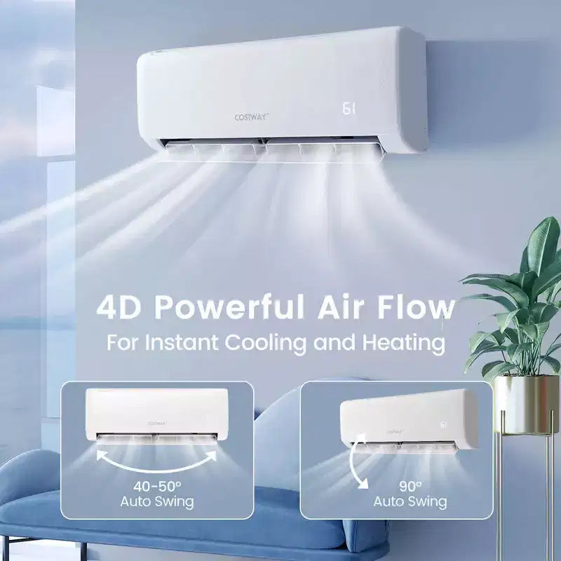 Costway 12,000 BTU Mini Split Air Conditioner AC Unit with Heat Pump & Remote Control