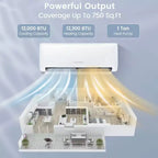 Costway 12,000 BTU Mini Split Air Conditioner AC Unit with Heat Pump & Remote Control